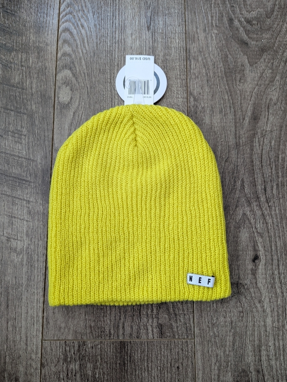 Neff Vibrant Yellow Ribbed Beanie - Picture 2 of 8